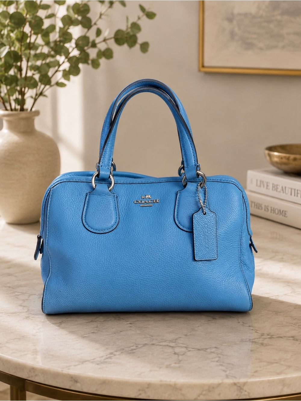 Coach   Leather Satchel with Top Handles
